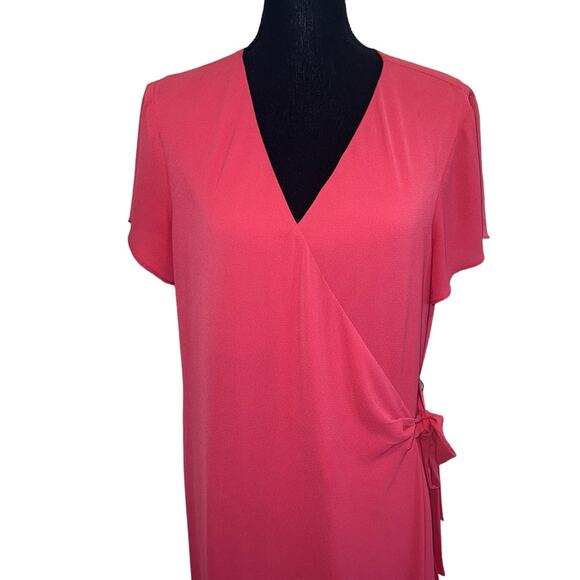 H by Halston Midi Wrap Dress Size L - Picture 2 of 8